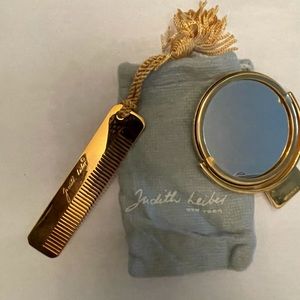 Judith Leiber gold toned mirror and comb